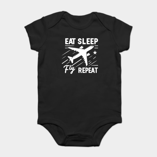 Eat Sleep Fly Repeat Baby Bodysuit by Frank Ring